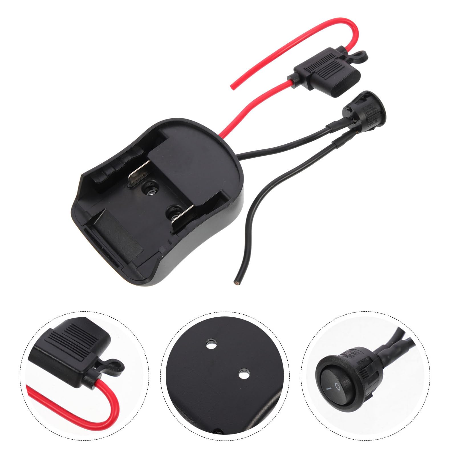 SHINEOFI 3 Piezas Adaptador De Batería De 18v Convertidor Camión Batería para Adaptador De Rueda Eléctrica para Fuerza De Corriente Al De La Negro Abs