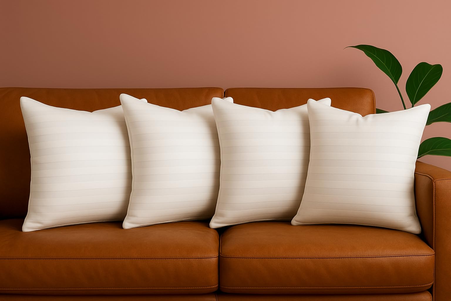 Trendy Home 22x22 Throw Pillow Insert (Set of 4, White) Bed and Couch Pillows Stuffer Hypoallergenic, Decorative Home Indoor Outdoor Sofa Pillow