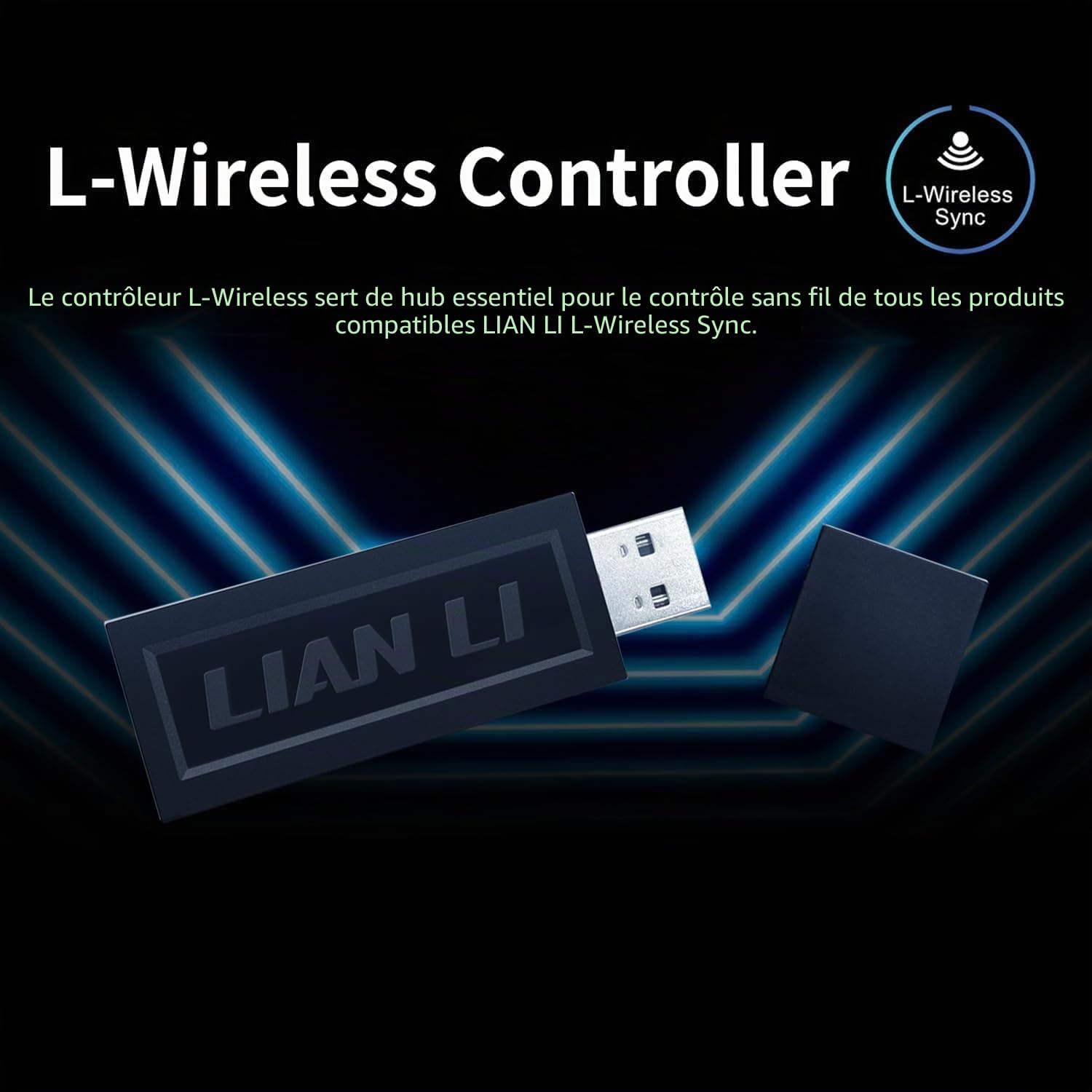Lian Li UNI Fan TL LCD 120 unités sans fil (lame inversée) - Signal sans fil ARGB 2,4 GHz - Miroir infini - Contrôleur d'éclairage à synchronisation en guirlande non inclus et requis - Noir