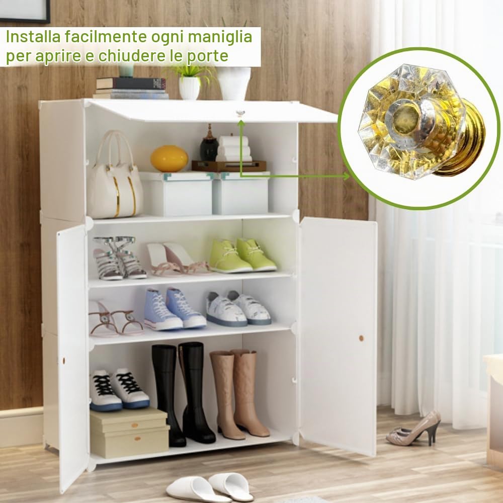 Scarpiera Modulare Mobile per Ingresso, Hall e Casa - Deposito per Corridoio, Camera da Letto - 18 Paia di Scarpe