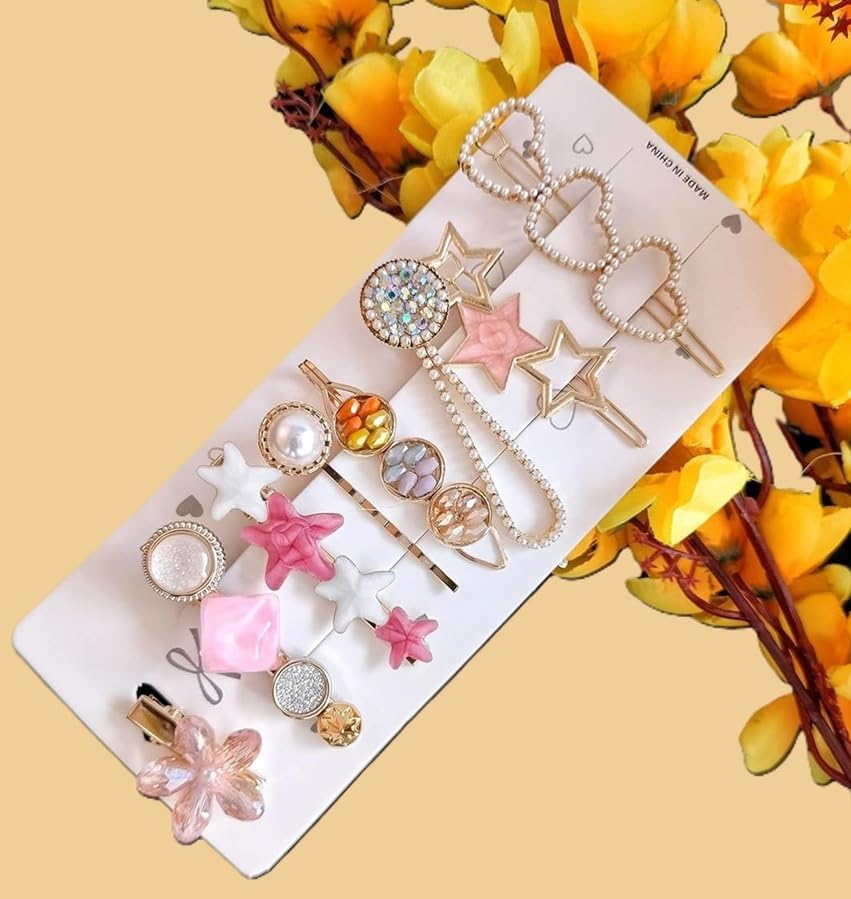 Hair Clip Jewelry Set, Fashion Hair Accessories Girls Hair Pins, Baby Hair Clips, Kids Hair Clip Women And Girls Hair Accessories Pack of 12 PCS