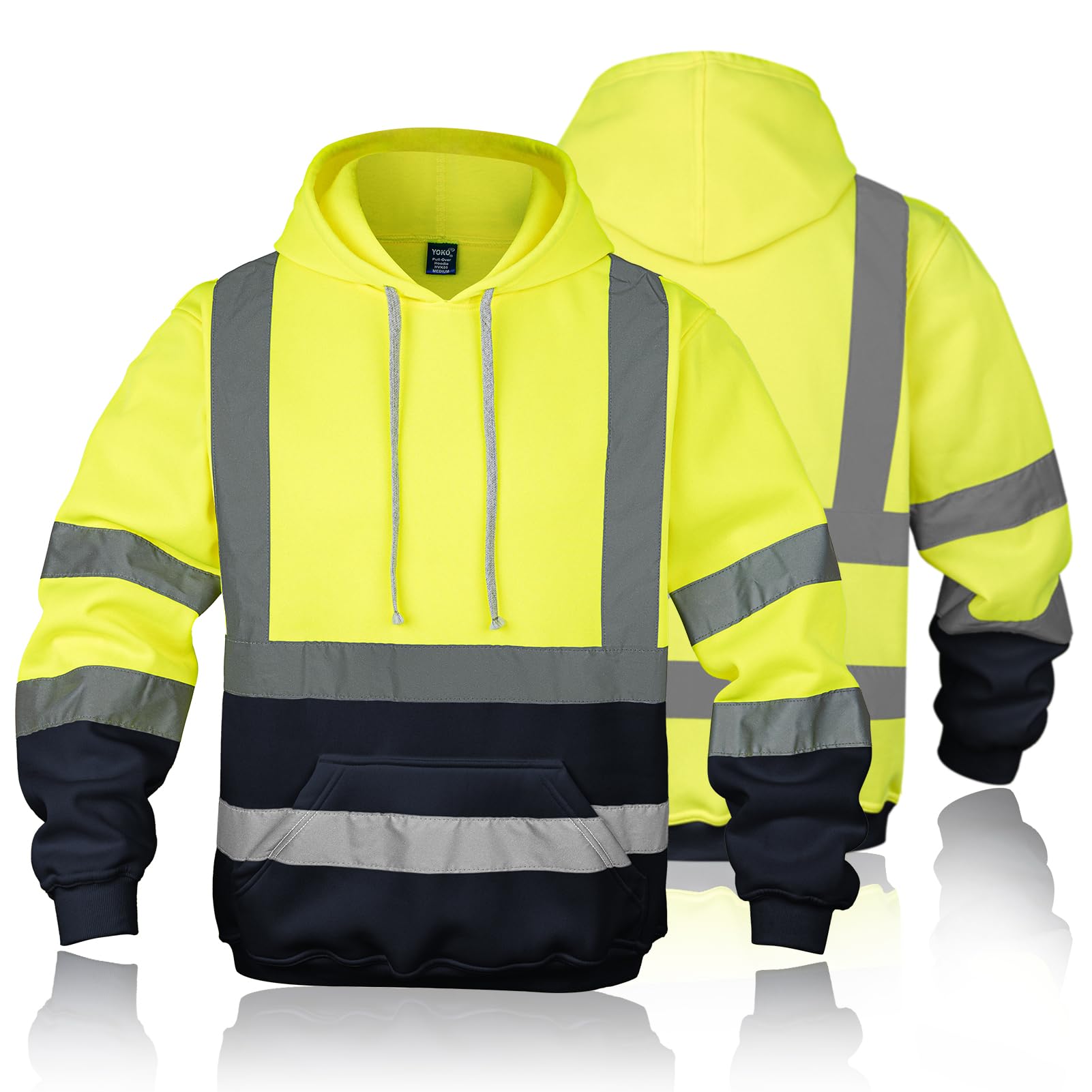 GSS Safety Class 3 Fleece Hooded Zip-up Black Bottom Sweatshirt | DiVal