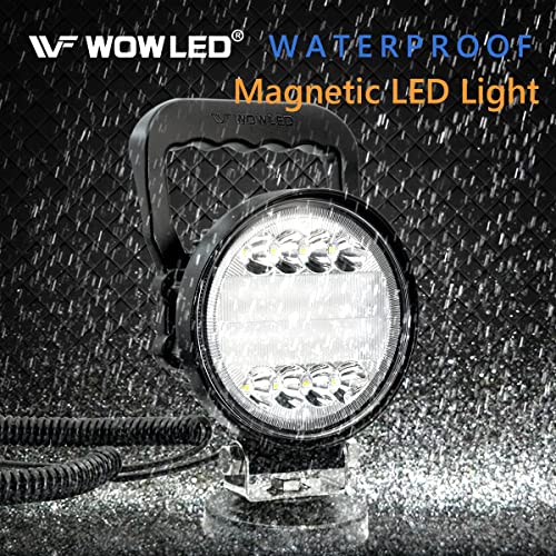 Wfpower Magnetic Led Light Bar12V, Portable Magnetic Base Round Led Light Pod 72W Combo Beam, Magnets Mount Led Work Light With Car Cigarette Plug & On/Off Switch For Car Suv Truck Rv Boat 4X4 Camping #TOP6