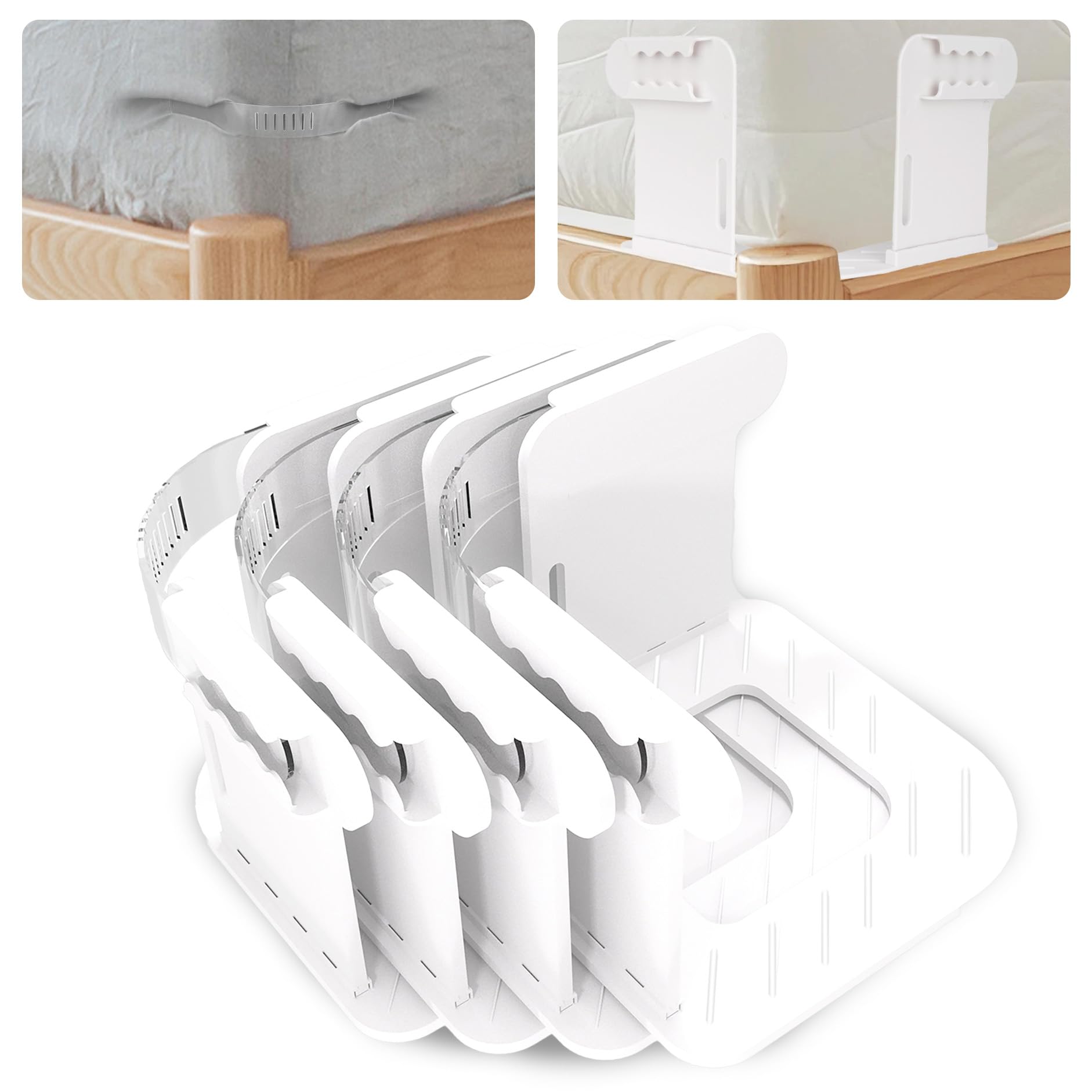 Brkjape Bed Sheet Holder - Heavy Duty No-Slip Corner Fasteners, Easy to Install - Keeps Fitted Sheets Secure Without Lifting Mattress - Fits Twin, Queen, King, RV & Kids Beds ?2025 Upgraded?