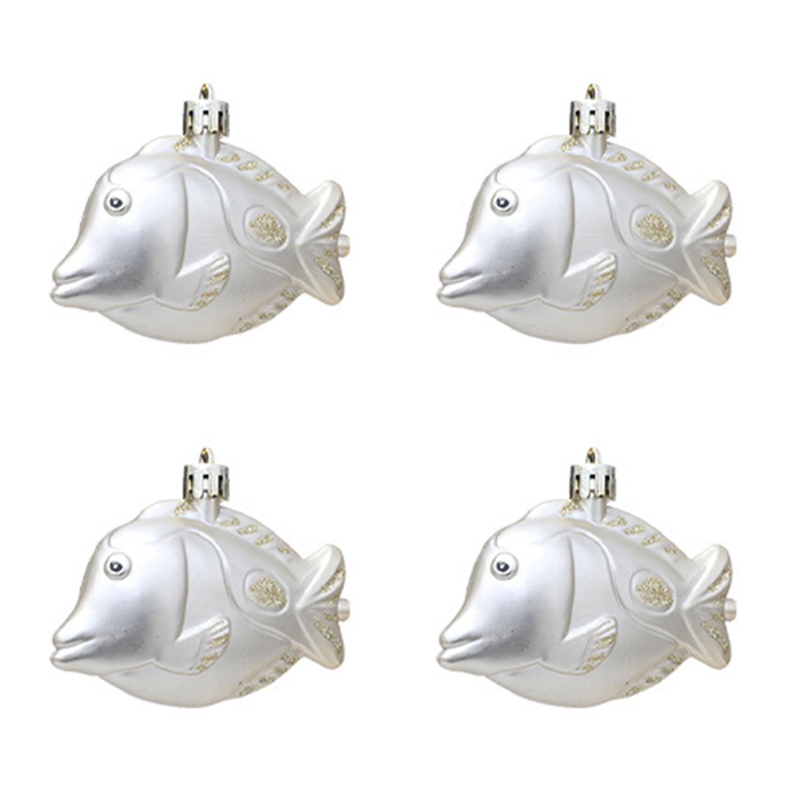Oxxggkao 4Pcs Marine Life Theme Christmas Tree Decorations Mackerel Fish Holiday Tree Ornament for Festival Celebration Fish Christmas Decorations