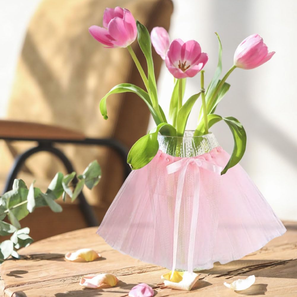 Ledander 12 Pcs Mini Tutu Skirt Wine Bottle Cover Party Decorations, Cute Pink Tulle - View #6