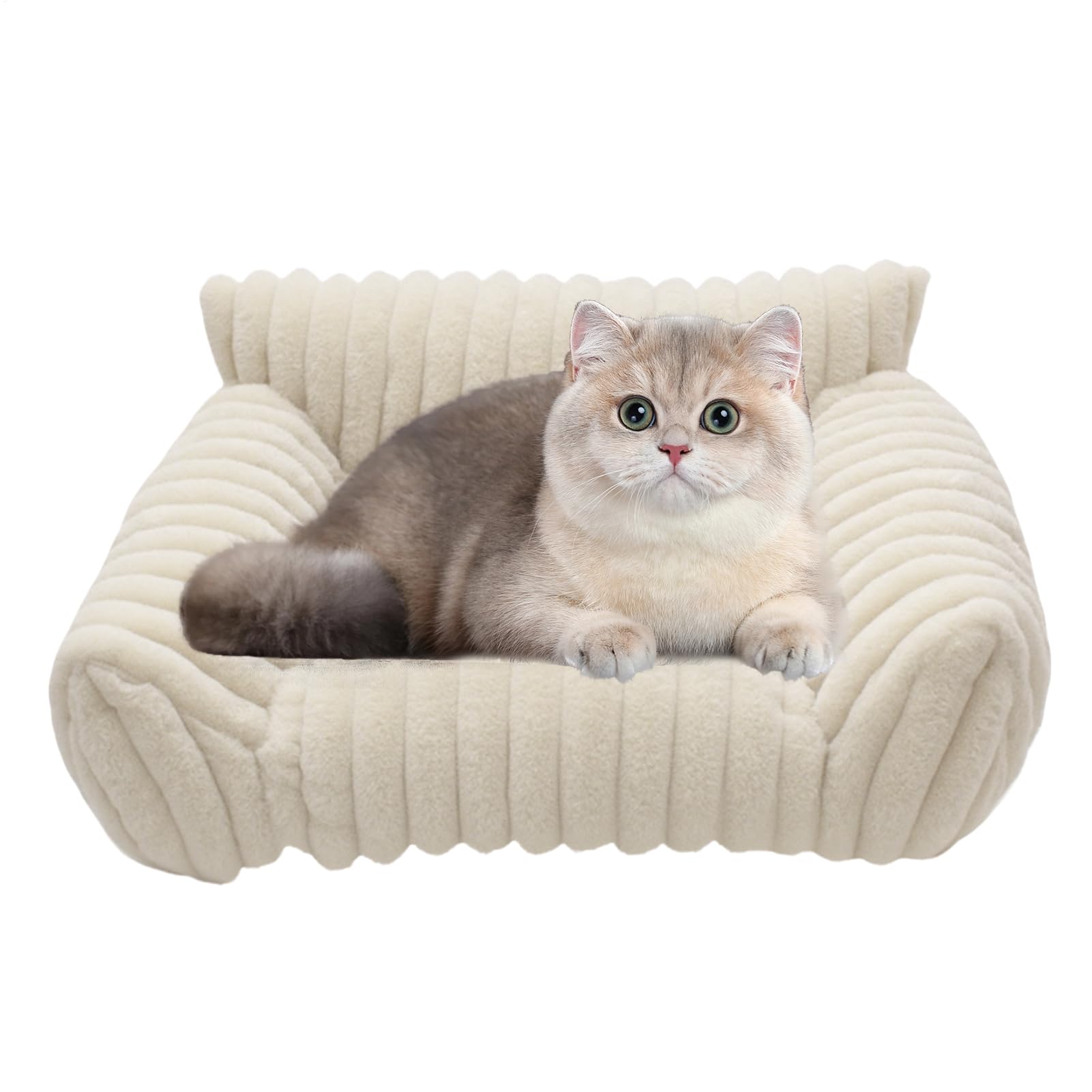 Katzen-Sofabett – rutschfeste -Couch | kaufestes Katzen- und Hundesofabett für Terrasse, Schlafzimmer, Outdoor, Reisen, Wohnzimmer, Auto, Wohnung
