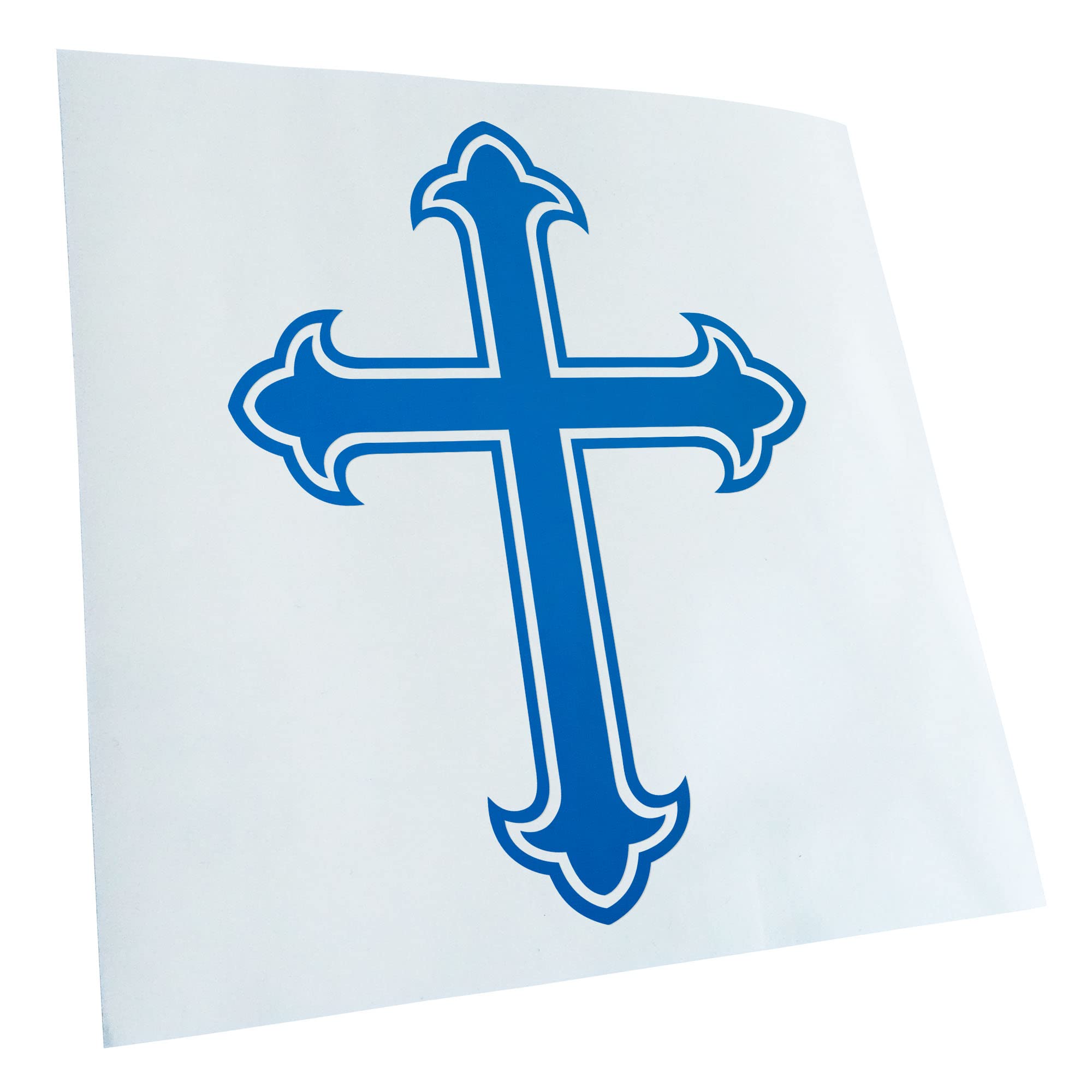 Kiwistar - Car Sticker - Blue - 40 x 31 cm Lily Cross - Knight's Cross - Old Cross - Rear Window Car Sticker Weatherproof for Car Truck Moped Truck - Sticker Exterior Self-Adhesive Tuning Accessories