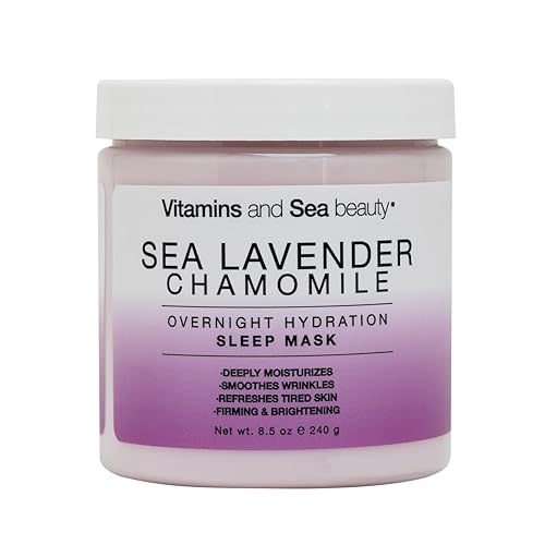 Vitamins and Sea Beauty Mascarilla hidratante de noche facial relajante durante la noche con lavanda marina y manzanilla cuidado de la piel para