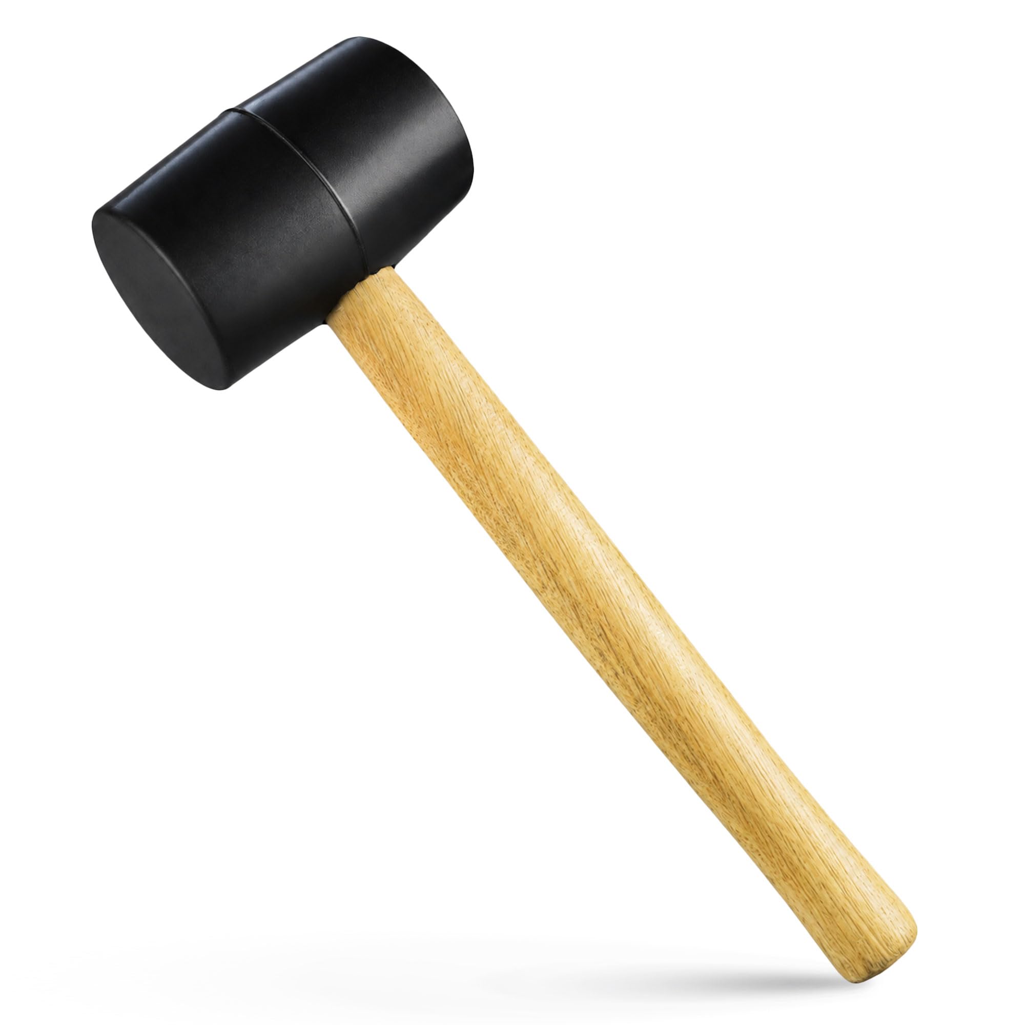 16oz Black Large Rubber Mallet Heavy Duty Rubber Hammer Mallet with Wooden Handle Easy Grip 450g