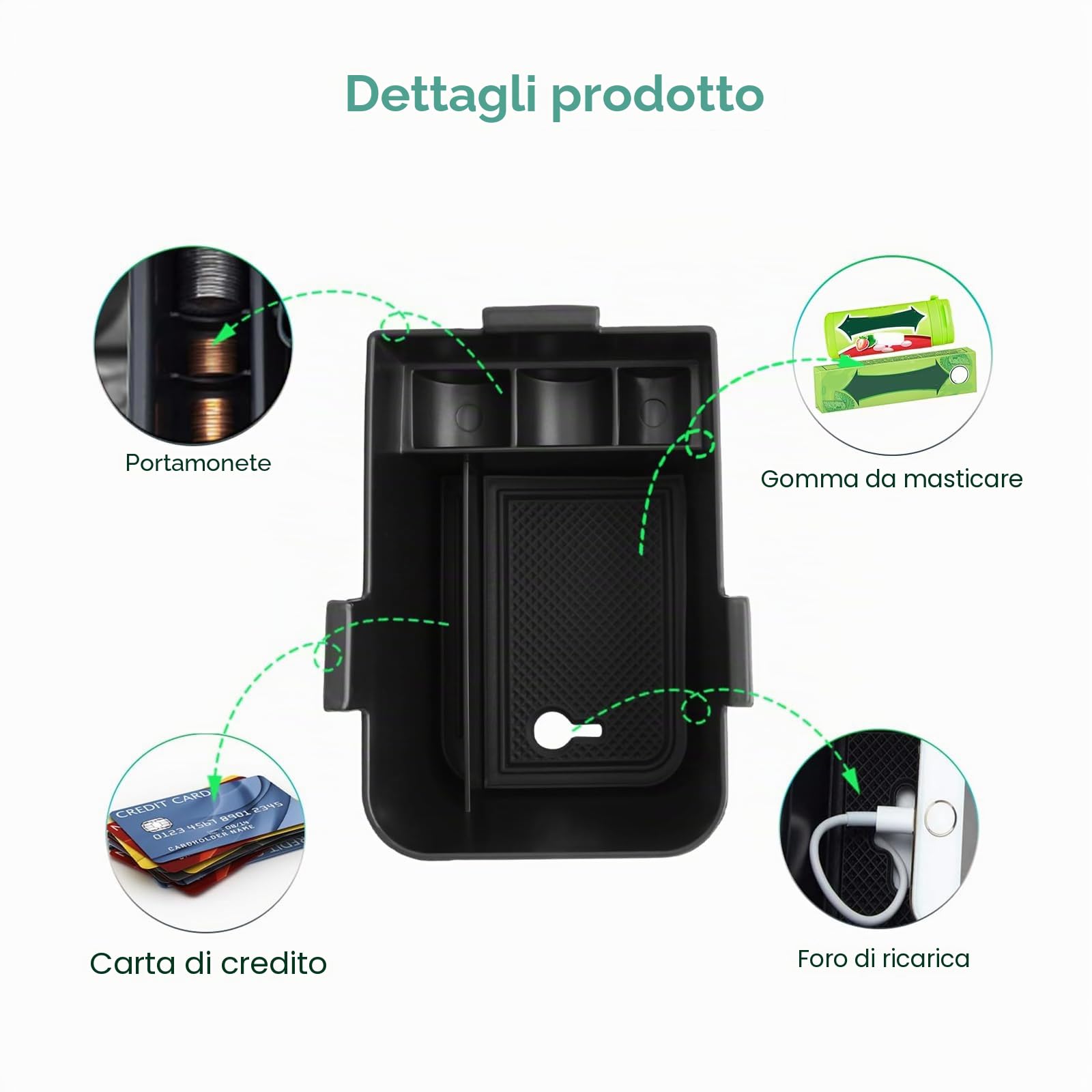GAFAT Compatibile con Ford Puma/Fiesta MK8 2017-2024 Scatola Portaoggetti, Puma ST Fiesta ST 2023 Organizer per Braccioli, Vano Portaoggetti, Accessori Puma, Accessori Fiesta MK8