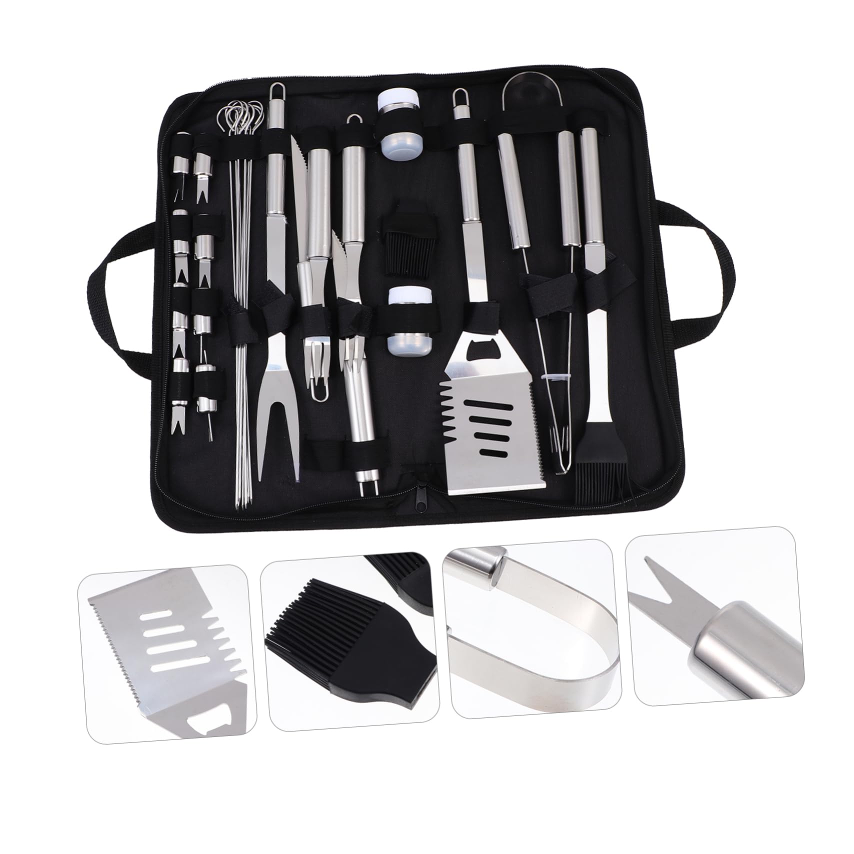 BESTonZON Kit Utensili Barbecue Acciaio Inossidabile g Grilliata Utensili Barbecue Acciaio Inossidabile Kit g Grilliata