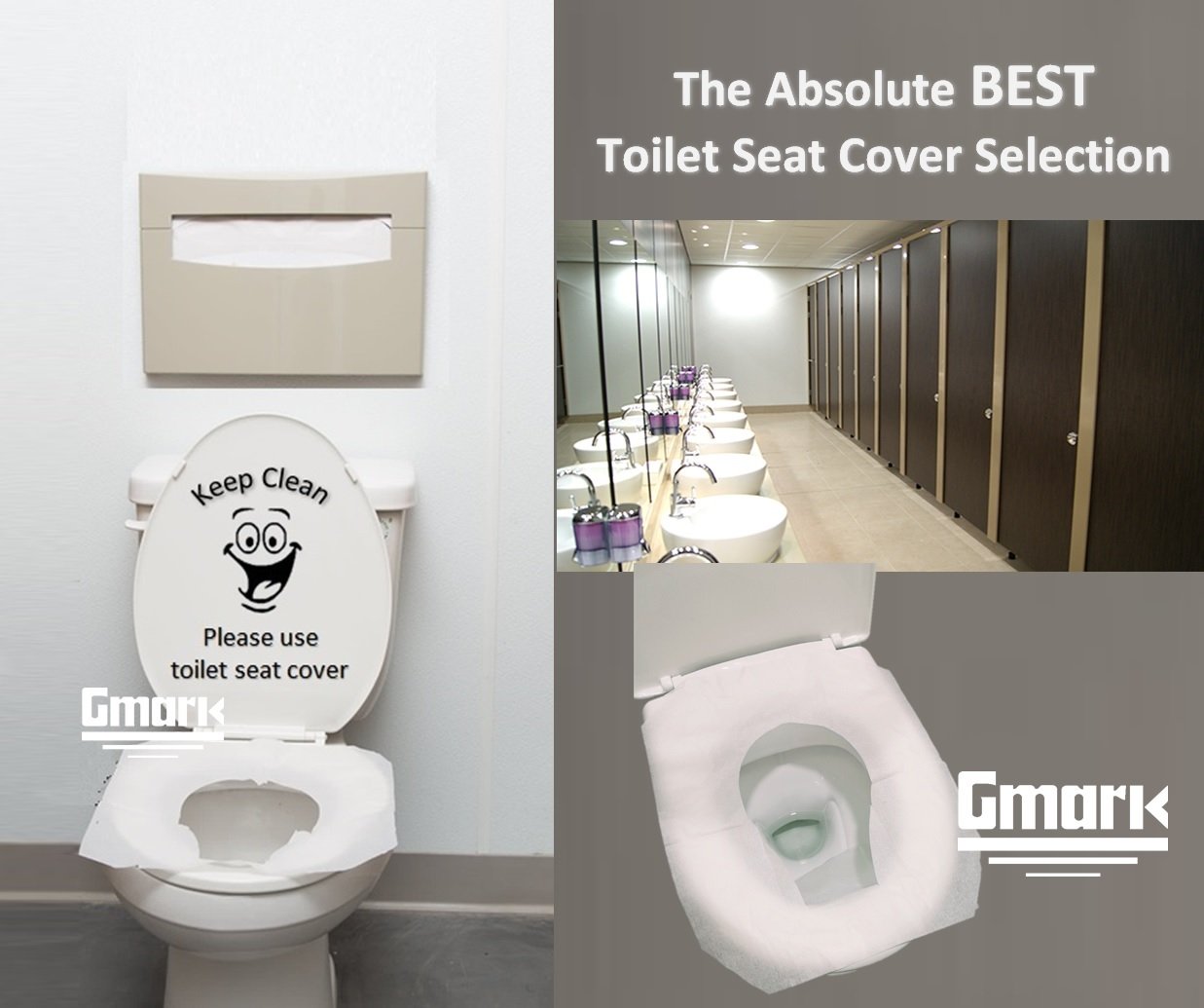 Gmark Paper Toilet Seat Covers, Thick Strength 100% Virgin Paper, Disposable Half-Fold Covers for Public Restroom Dispensers, 4 x 250 (1000 Total) GM2002