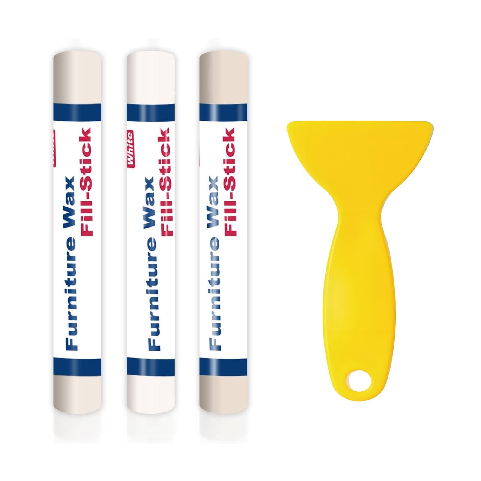 Wood Filler Sticks 3 Colors White Wax Fill Stick Wood Repair Kit for Scratches Crack Scuffs Gouges on