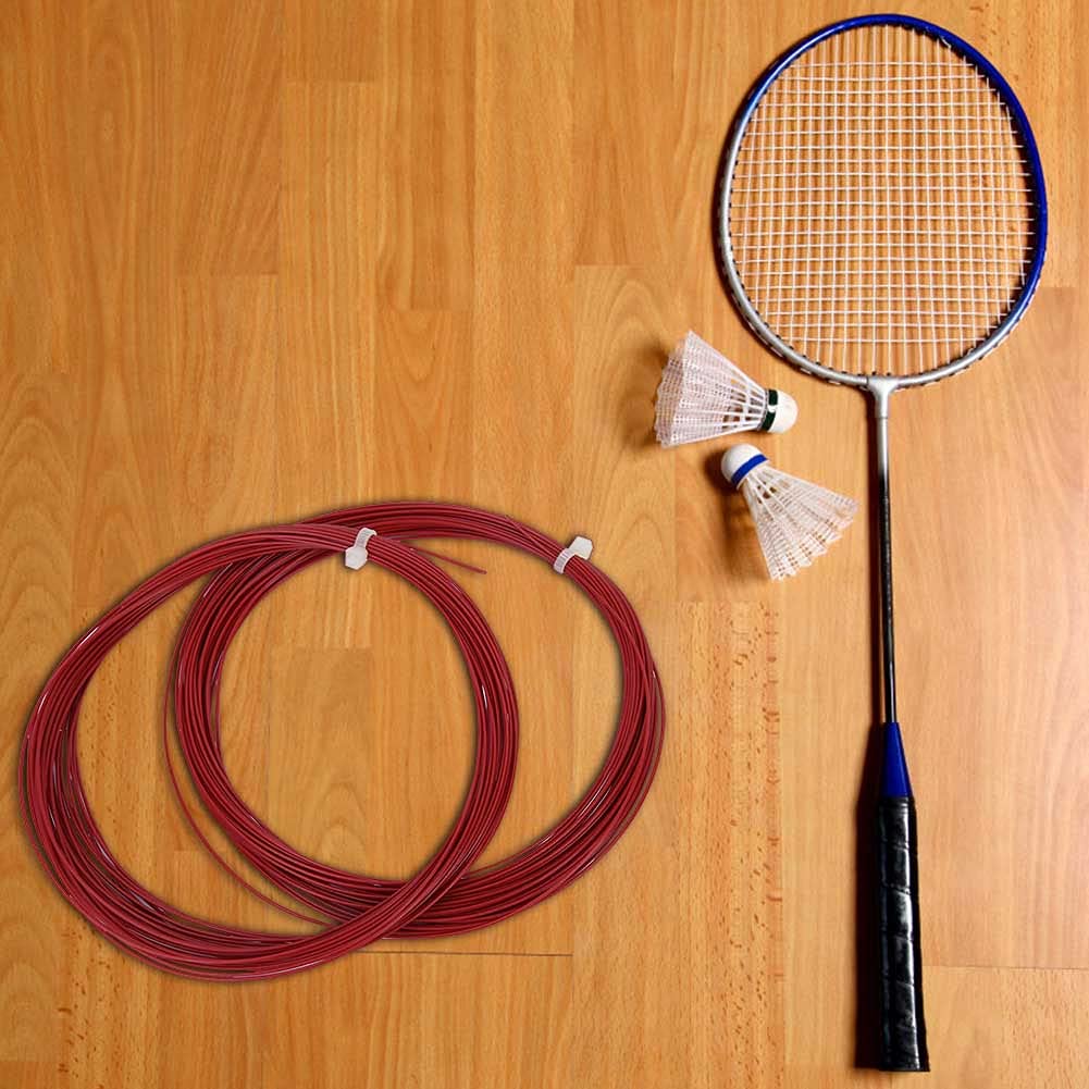 Keenso Badmintonschläger Saite, 2 Stück 10m 0,7–0,8 mm Hohe Flexibilität Badmintonschläger Saite mit 25-30 Pfund Saitenspannung Badminton Saite Ersatz