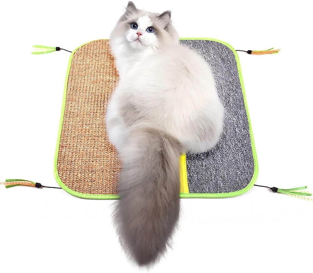 shimytop Cat Scratcher Pad, New Natural Sisal Cat Toys Scratching Mat