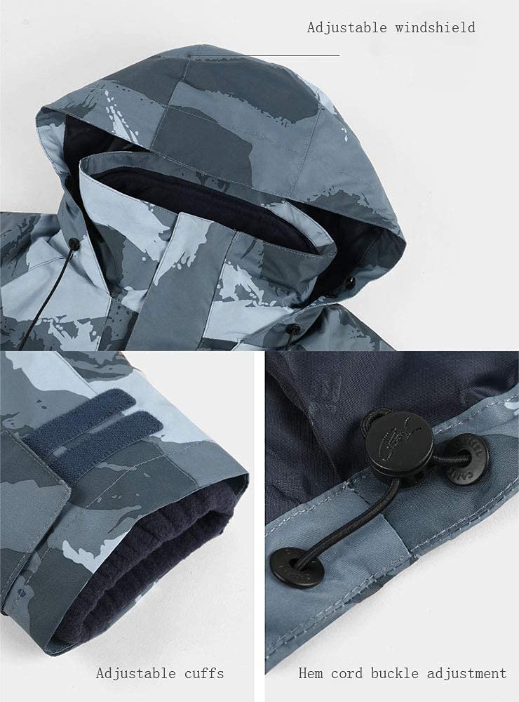 MU Männer Leichte Bergwasserdichte Skijacke Winddicht Snowboardjacken Warme Winter Schnee Mantel Fleece Raincoat Windjacke Kleidung/D/Xl