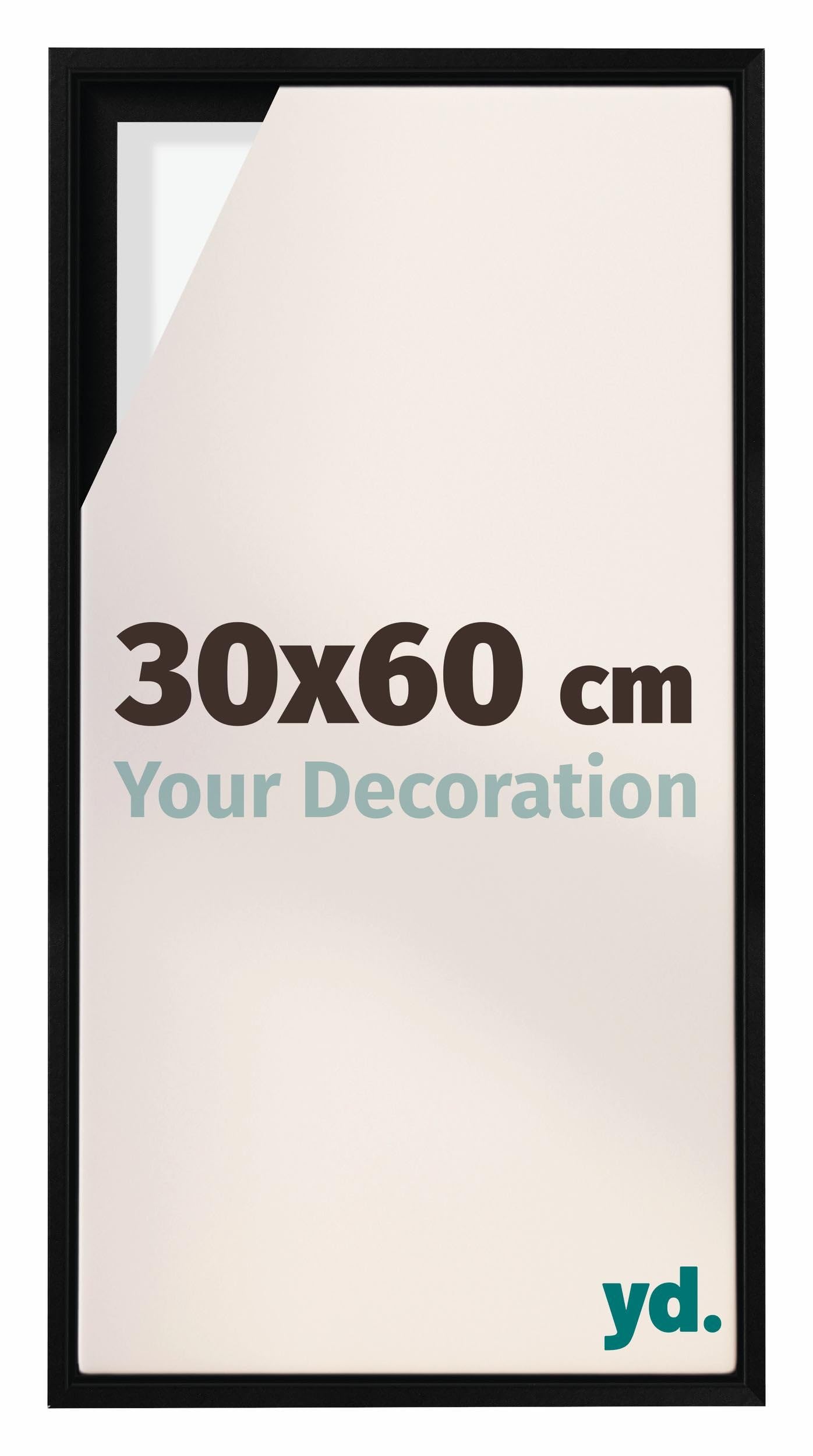 Your Decoration - Canvas Floater Frame 30x60 - Black Matt - Floating Pictureframe for Canvas Painting - MDF - Lyon