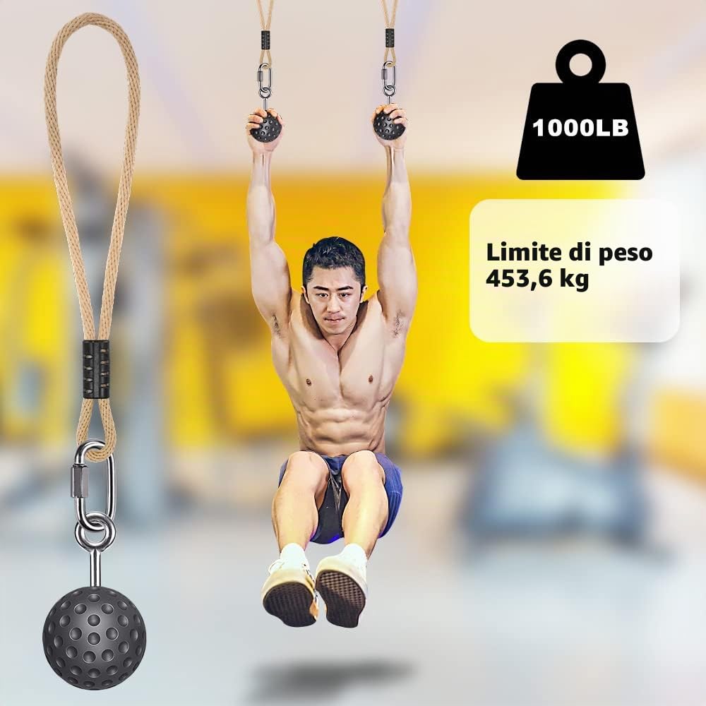 SELEWARE Impugnatura per palla Pull Up, Impugnatura Antiscivolo per Arrampicata su Roccia, Impugnatura per Pull Up per Allenamento di Forza per Chin Up Bar, Kettlebell, Barbell, Palestra di Casa
