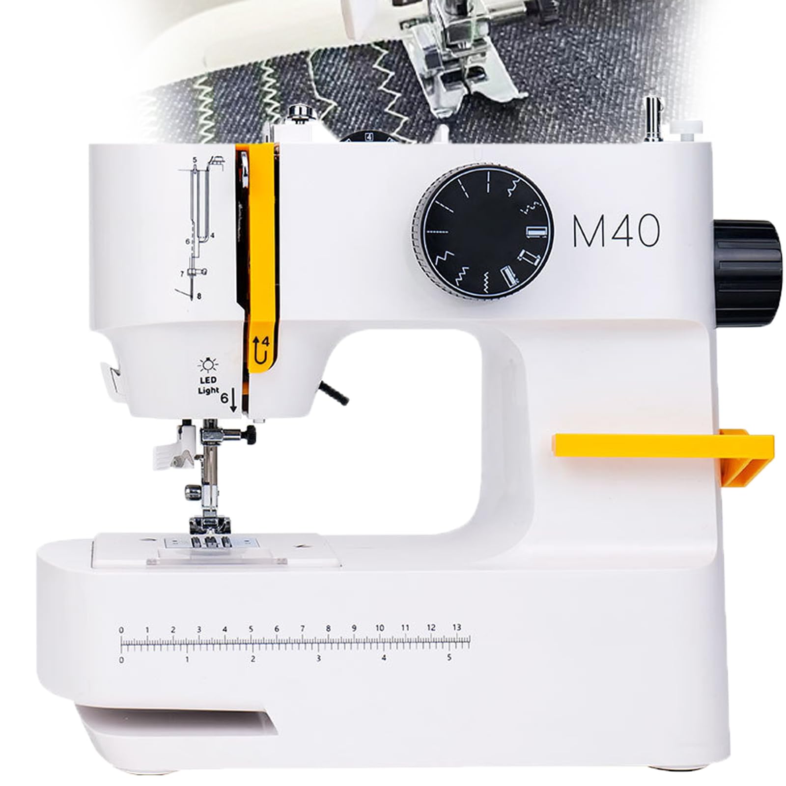 Elektrische Handwerks-Reparaturmaschine, 10 Stichmuster, LED-Beleuchtung, automatisches Aufziehen und Lösen, kann 6 Schichten Denim für Heimwerker und Frauen nähen