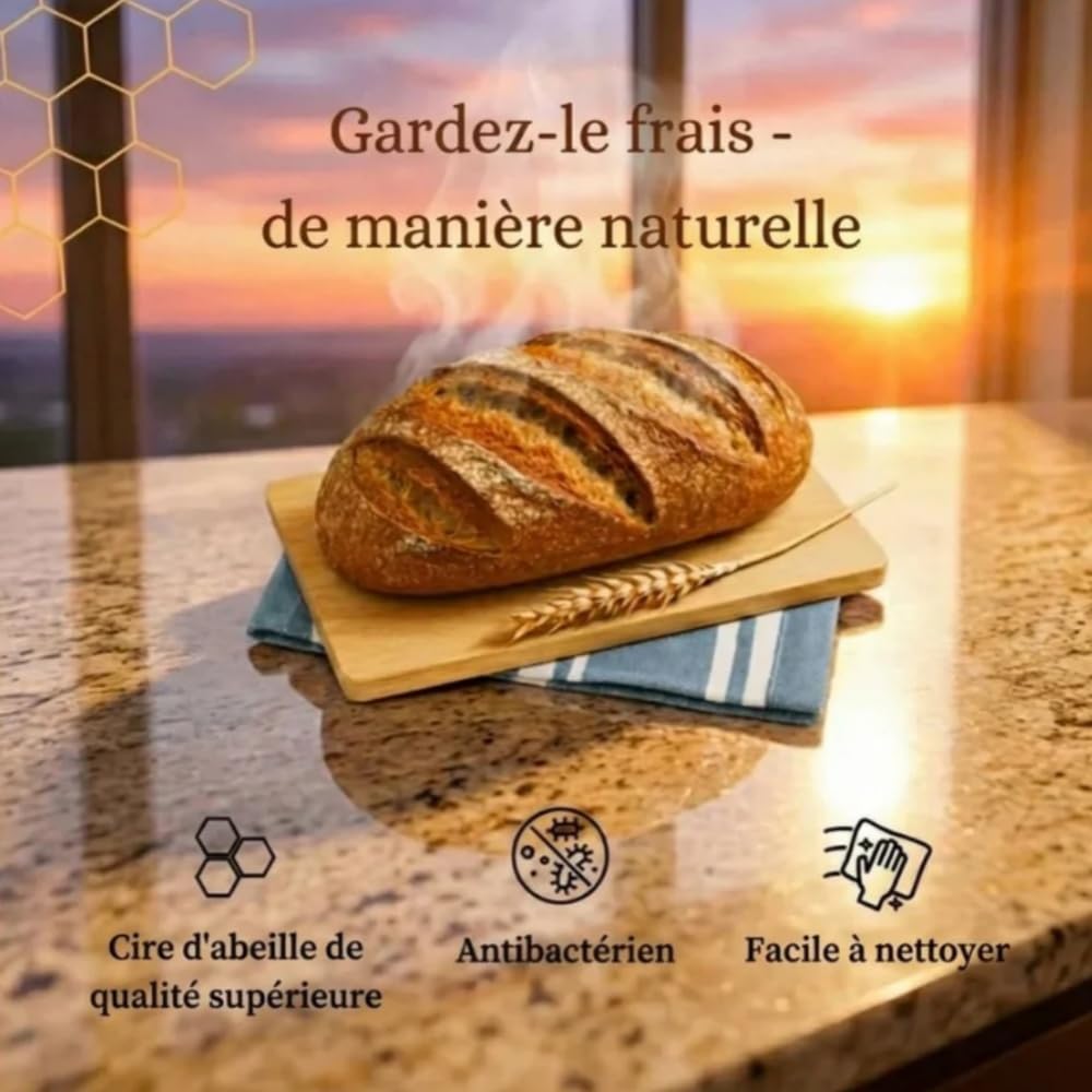 miebio sacs à pain en cire d'abeille, conservation fraîcheur, réutilisables pour cuisine, camping