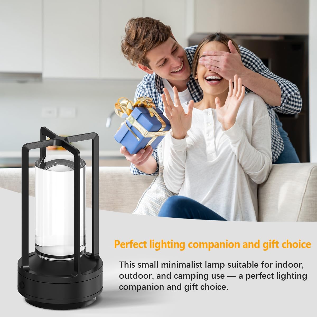 Small Cordless Table Lamps Rechargeable Set of 2 for Indoor/Outdoor, Portable Battery Operated Powered Lamps, Dimmable 3 Color Modes Waterproof, LED Desk Lights for Bedroom/Restaurant/Camping-Black