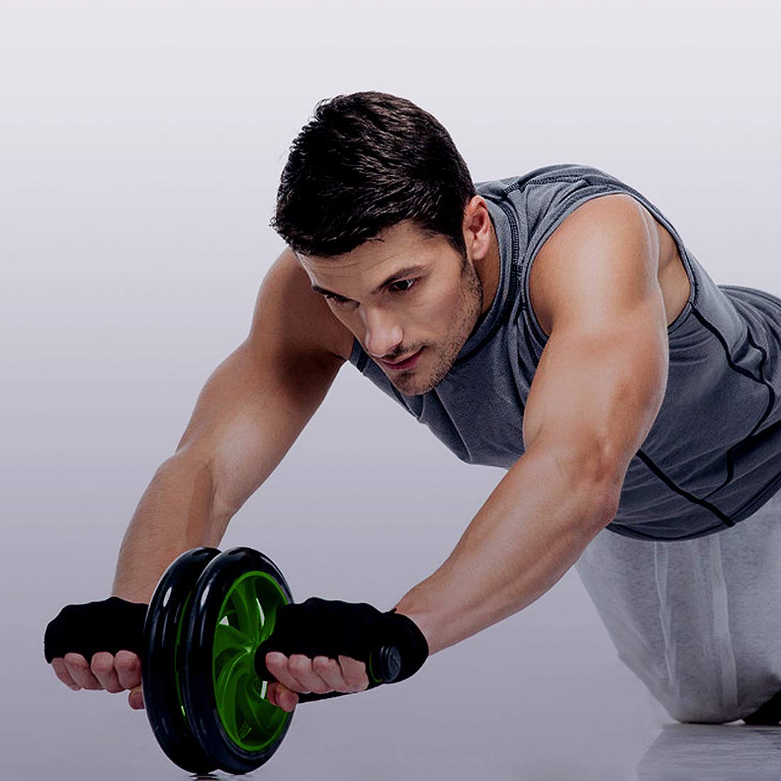 Roue Abdominale Fitness Pro - Exerciseur Abdos Unisexe Avec Tapis Genoux, Renforcez Poitrine, Fesses, Bras, Jambes & Dos Efficacement