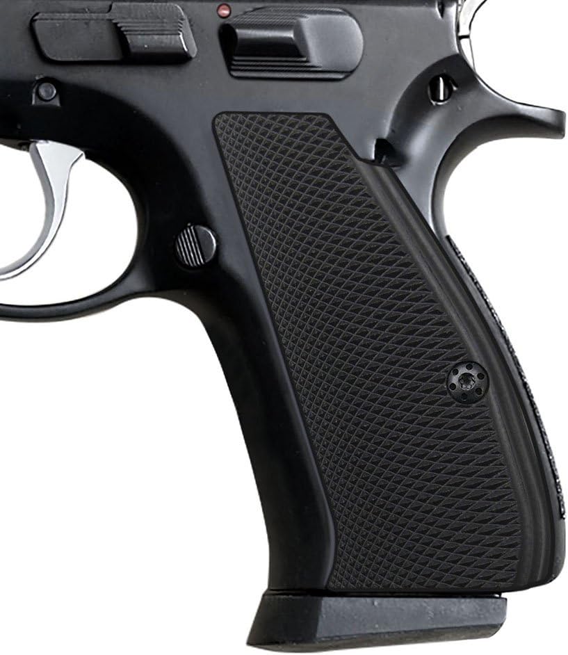 Cool Hand G10 Grips for CZ 75/85 Compact, CZ P-01, P100, C100, T100, PCR, CZ 75 D, Black Grips Screws Included, Aggressive Texture, 1/4" Thin