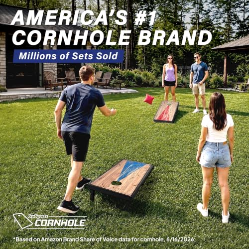 Image of GoSports 4 x 2 ft Regulation Size Wood Cornhole Boards - 10 Vintage Wood Designs (Choose Your Style)