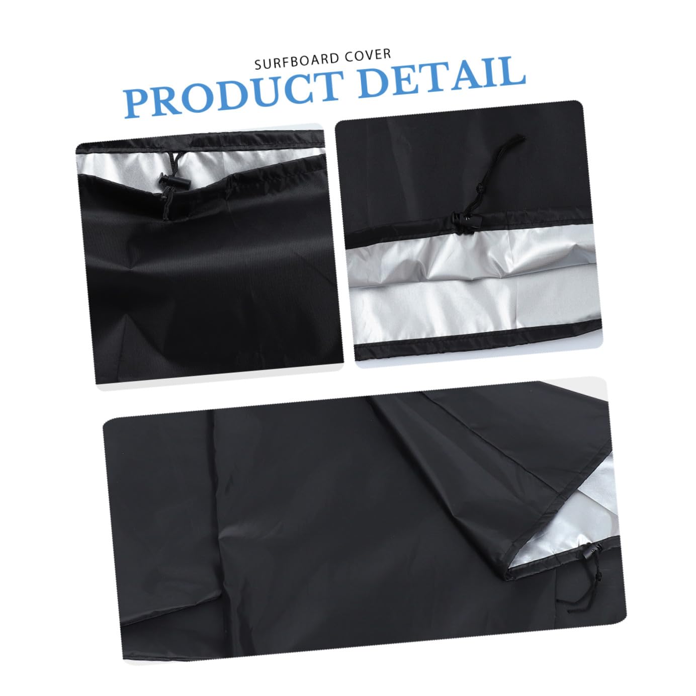 KOMBIUDA Funda Protectora para Tabla De Surf Bolsa para Guardar Tablas De Surf Lona Protectora Exterior Negra Ligera