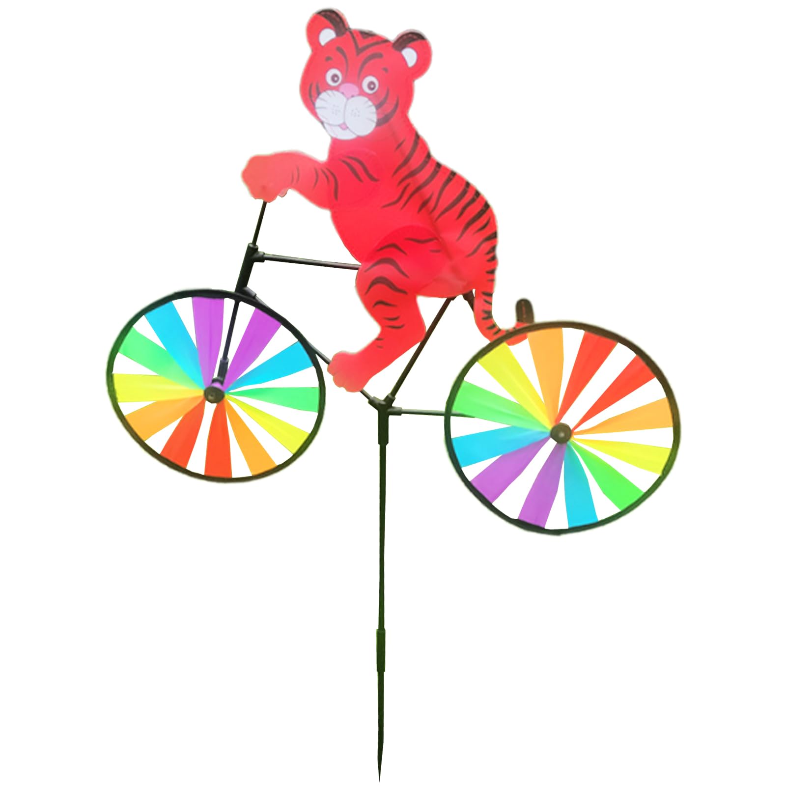 Playful Animal Cycling Windmill Toy Featuring Vibrant Colors and Weather Resistant Fabric Whimsical Animal Bike Windmill