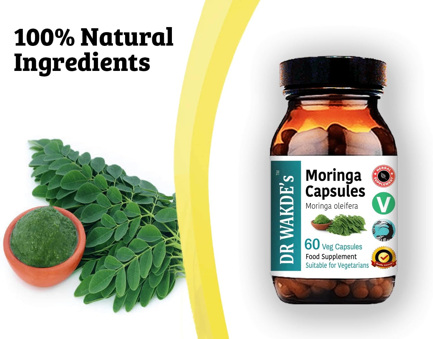 DR WAKDE'S Moringa Capsules (Moringa oleifera, 60 Veg Caps, Plant-Based Supplement, Ayurvedic Herb, All Natural, Vegan) - Image 5