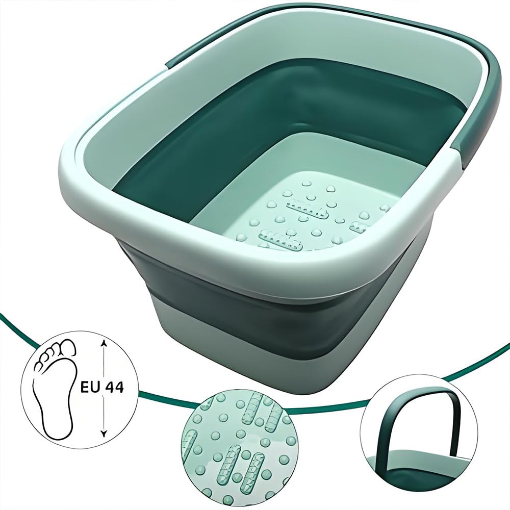 Bain de Pieds Pliable Avec Massage, 15 L - Seau Grand Pour Soulager le Stress et la Fatigue