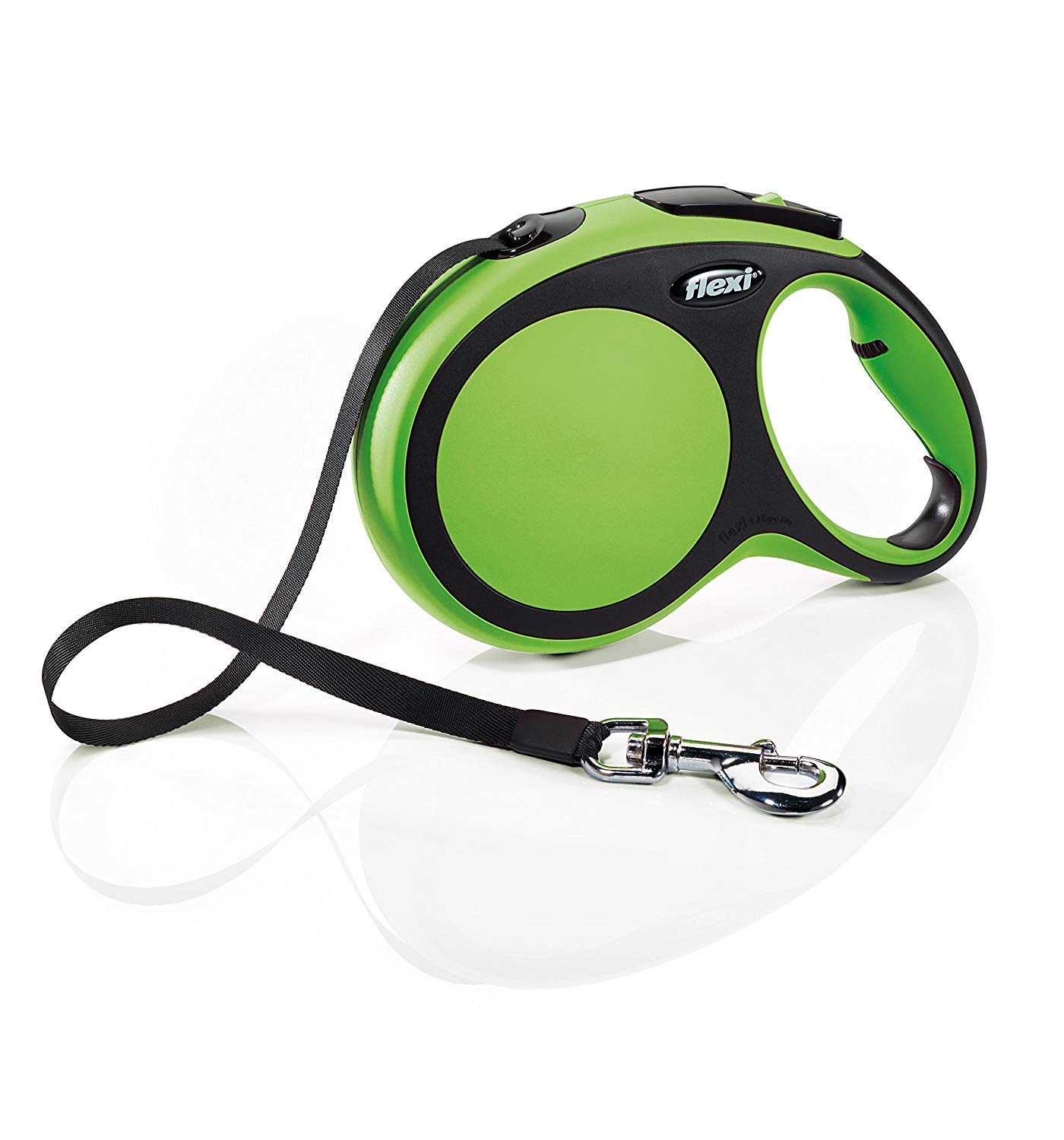FLEXI New Comfort Retractable Dog Leash (Tape), 26 ft, Large, Green, Model:CF30T8.250.G