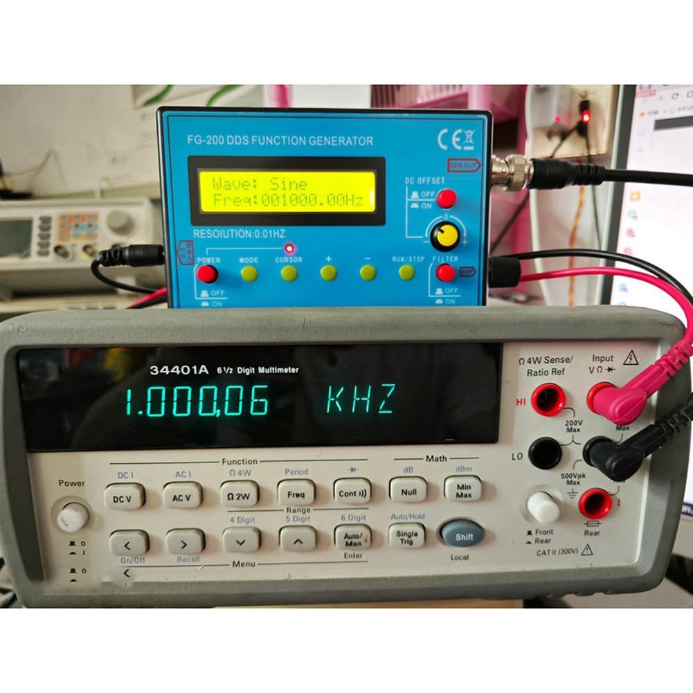FG-200 DDS Fonction Générateur de Signal Compteur de Fréquence 0,01 Hz -500 KHz Module de Source de Signal Sinus + Carré + Forme D'Onde en Dents de Scie
