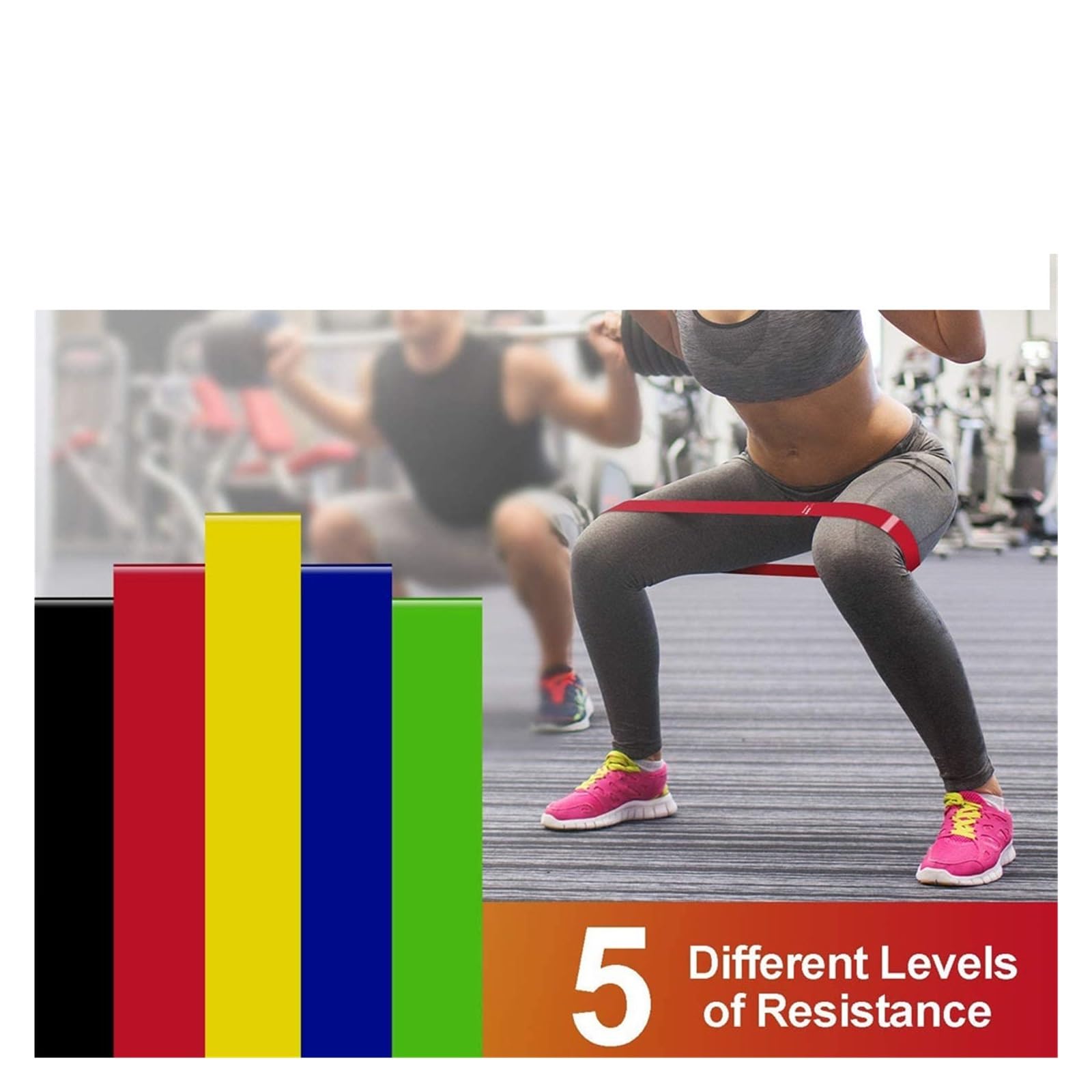 5 szt. Opaski oporowe joga siłownia fitness podciąganie pomoc gumowa opaska ćwiczenia sprzęt do ćwiczeń w domu