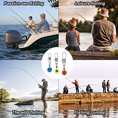 100 Stück Angeln Drehgelenk Snap, Angeln Barrel Wirbel, Angeln Wibel Kit, Edelstahl Lure Stecker, Snaps Angeln Set… – Bild 7