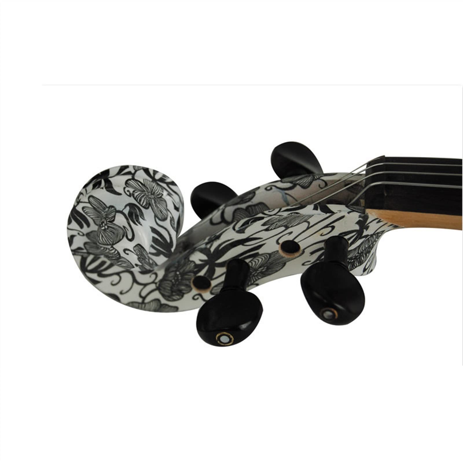 Violino Violino Elettrico Full Size 4/4 in Legno Massello Ebano Raccordi Violino Silenzioso con Custodia Arco Colofonia