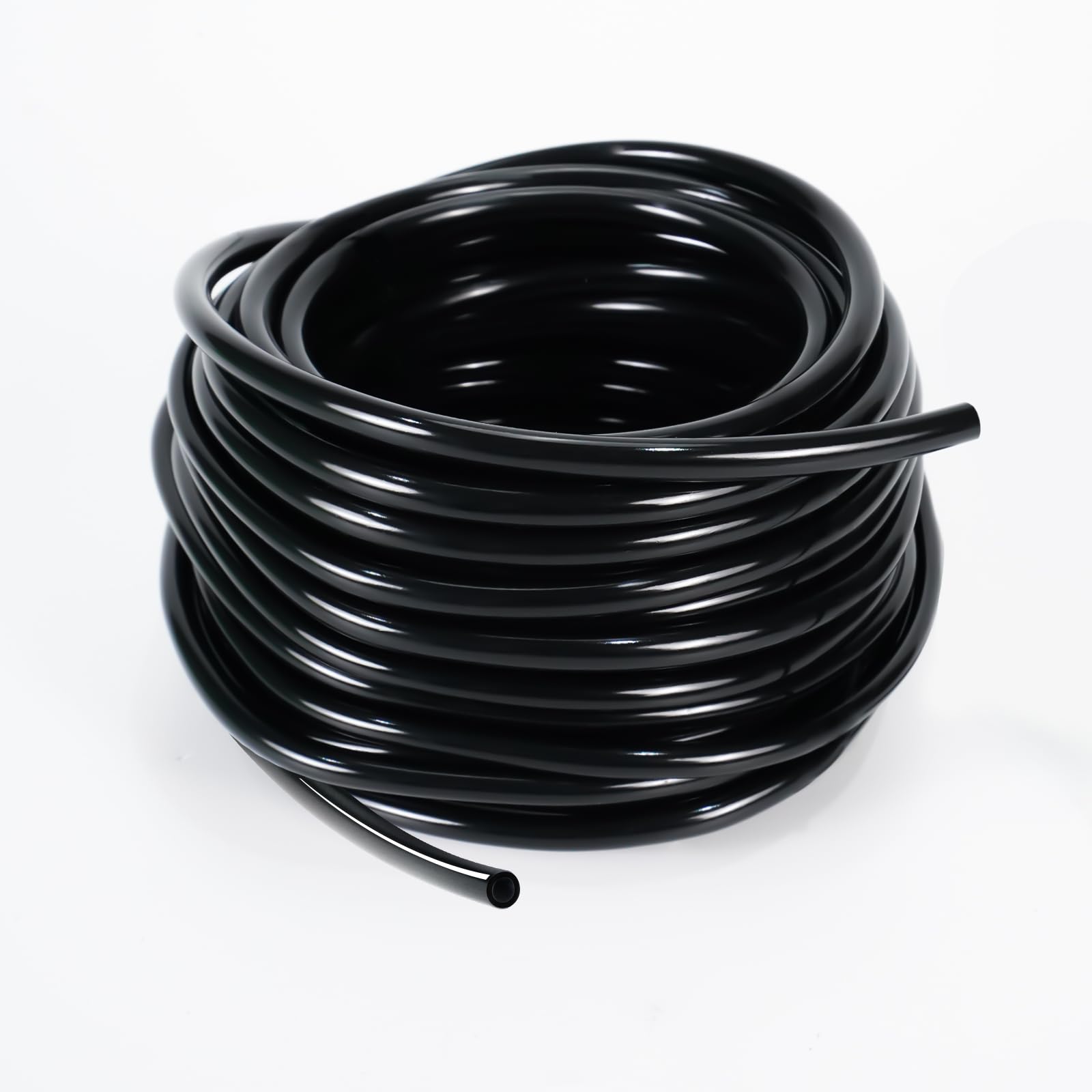 Photo 1 of 1/4 Inch Drip Irrigation Tubing, 50ft Blank Distribution Pipe Roll, Standard Size Flexible Drip Hose for Garden Watering, Greenhouse and Misting System, Black