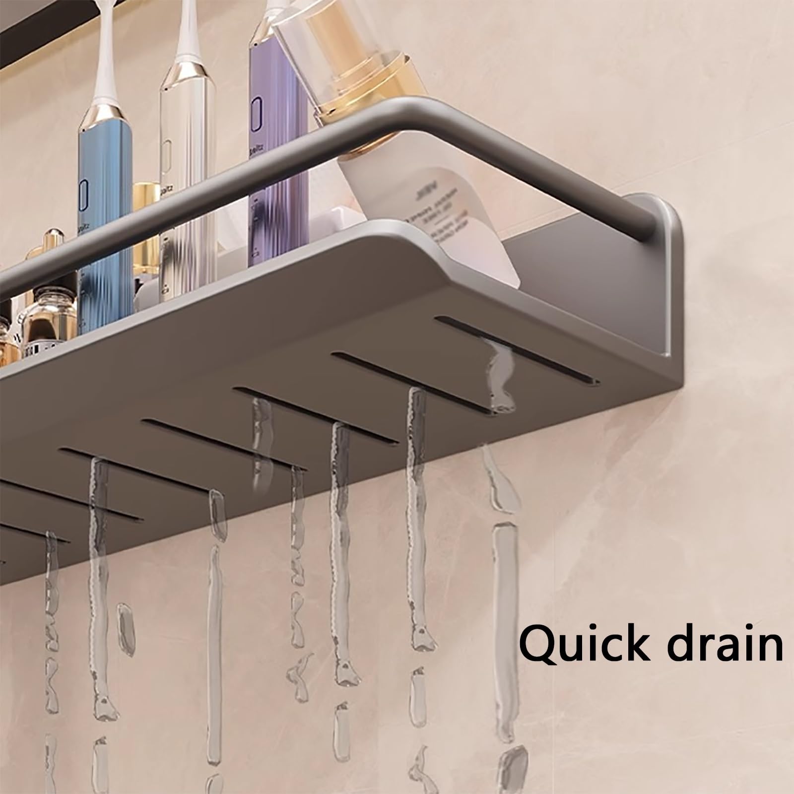 Waschbeckenablage Ohne Bohren, Bad Ablage Über Waschbecken, Stabil, Tragfähig, mit Gutem Wasserablauf, für Küche und Bad(Black,60cm/23.6in)
