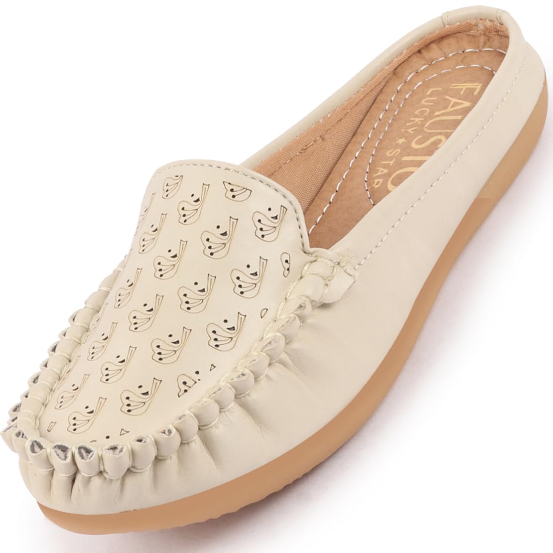 FAUSTO FST FJDWC-7004 CREAM-37 Womens Cream Side Stitched Printed Back Open Slip On Mules Shoes (4 UK) (B0CG1ZWLWN) Amazon Price History, Amazon Price Tracker