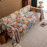 【Belle Décoration】Le motif de la couverture est élégant et chic, motif artistique de peinture à l'huile avec dentelle exquise à pompons, la texture est très légère et confortable, laissez la maison venir avec un sens de l'art, conception double face, l'avant et l'arrière peuvent être utilisés, une couverture peut être utilisée comme deux couvertures, plus abordable, facile à décorer votre maison !