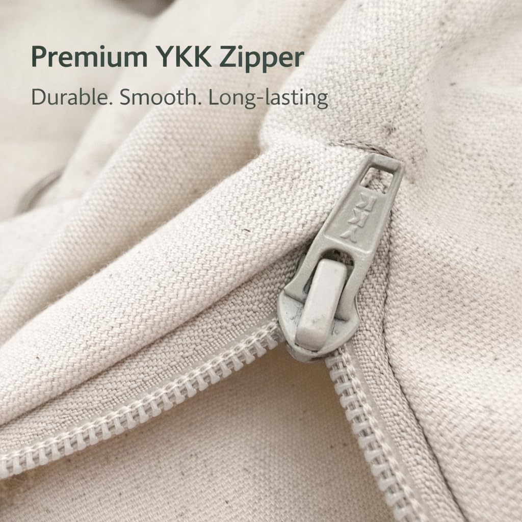 Round Dog Bed – Natural Canvas, Removable Washable Cover, Raw Cotton or Latex Fill, Hypoallergenic Non-Toxic, Made in USA (Natural, X-Small, Firm Support – Raw Cotton)