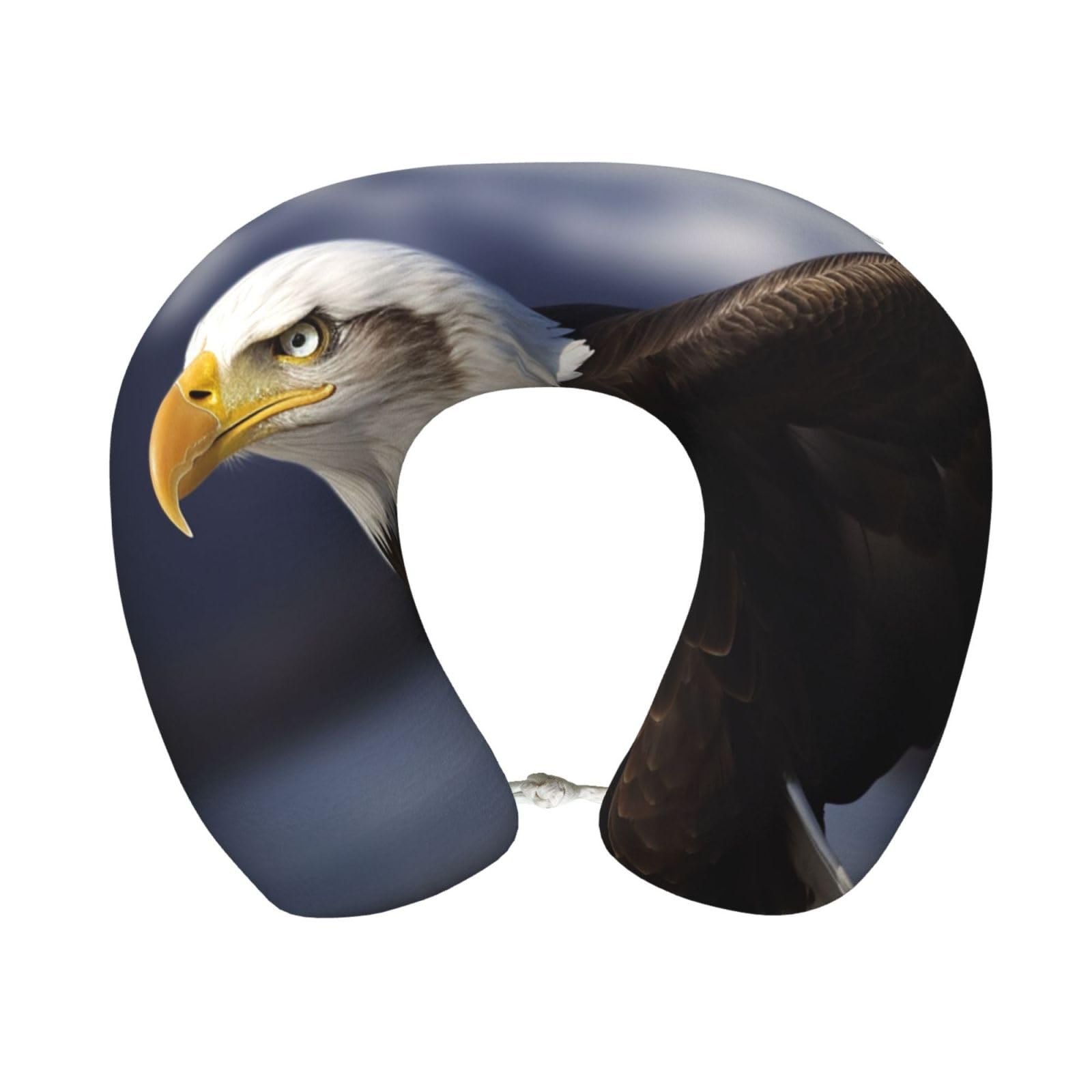 peiyeety Animals Bald Eagle Travel Pillow Memory Foam - Comfortable U Shape Neck Pillows for Sleeping, Neck and Head Support Portable Airplane Pillow Adjustable Flight Pillow, Washable Cover