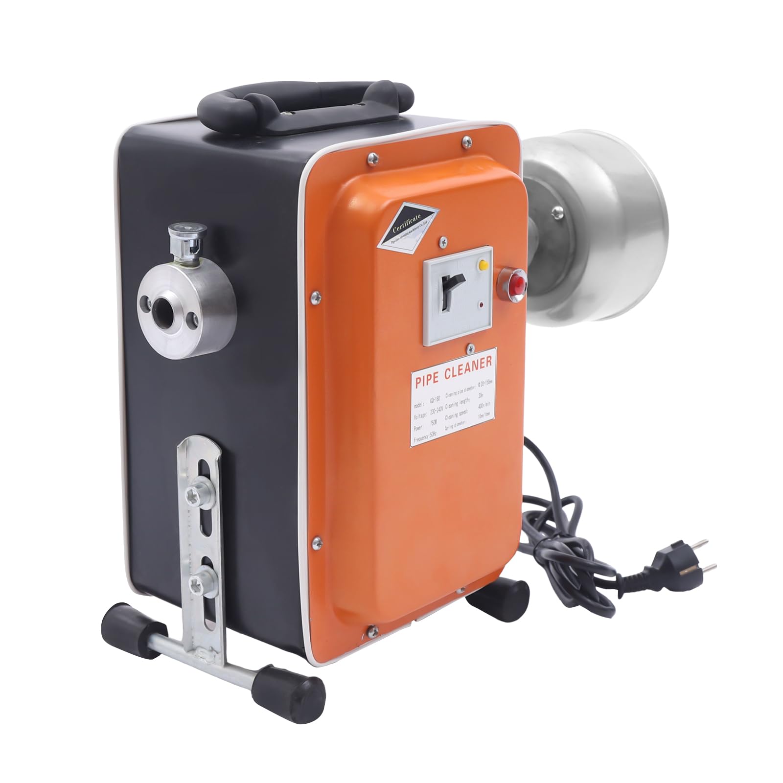 750 W, 400 giri/min, macchina per la pulizia dei tubi, lunghezza di 20 m, pulitore ad alta pressione, pulitore per tubi