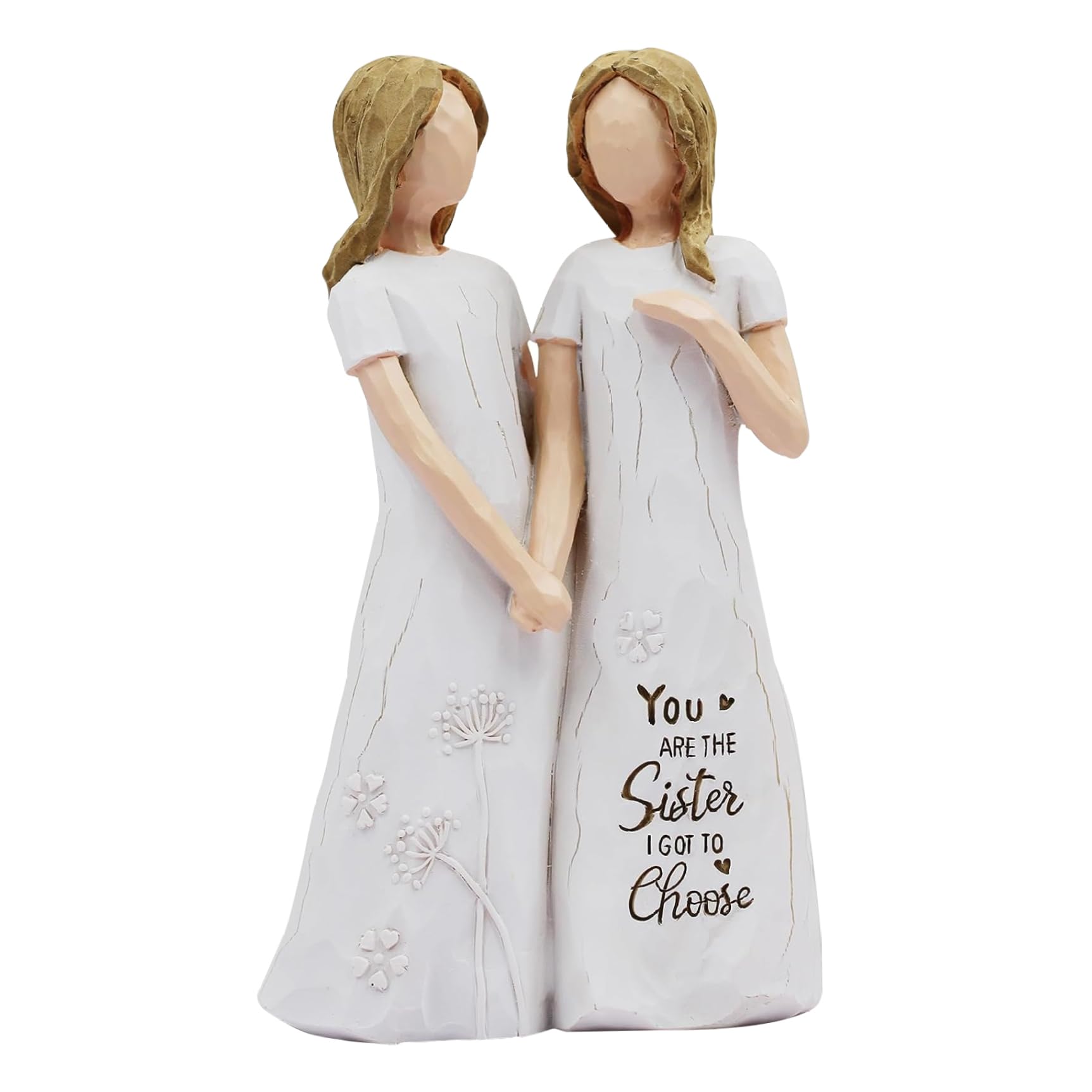 Wedhapy sister birthday Friendship for Women Sculpted Hand-Painted Sister Birthday -You Are the I Got to Choose-Waterproof Resin Funny for Friends
