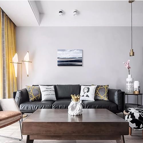 Miniatura 486 de Lienzo artístico para pared, pinturas de arte abstracto, fantasía azul, grafiti colorido sobre fondo blanco; decoración artística moderna para sala