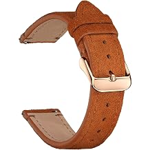 Cong Yi Suede Leather Watch Bands 18mm 20mm 22mm Matte Cowhide Straps Compatible With GT3/GT3 Pro Bracelet Golden Brown Wristband