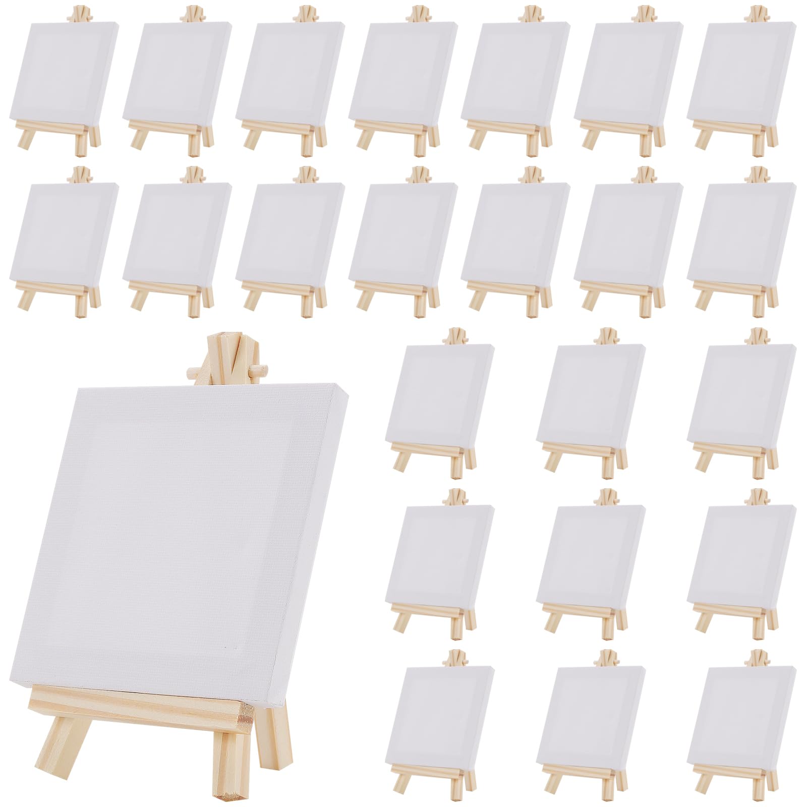 Toile pour peinture avec mini chevalet lot de 24 pour décoration mariage