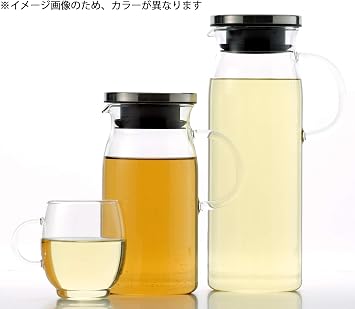 iwaki KT293-W AGC Techno Glass Heat Resistant Glass Barley Tea Pot Pitcher 0.6L Round Cold Water Pot Water Bottle Jug